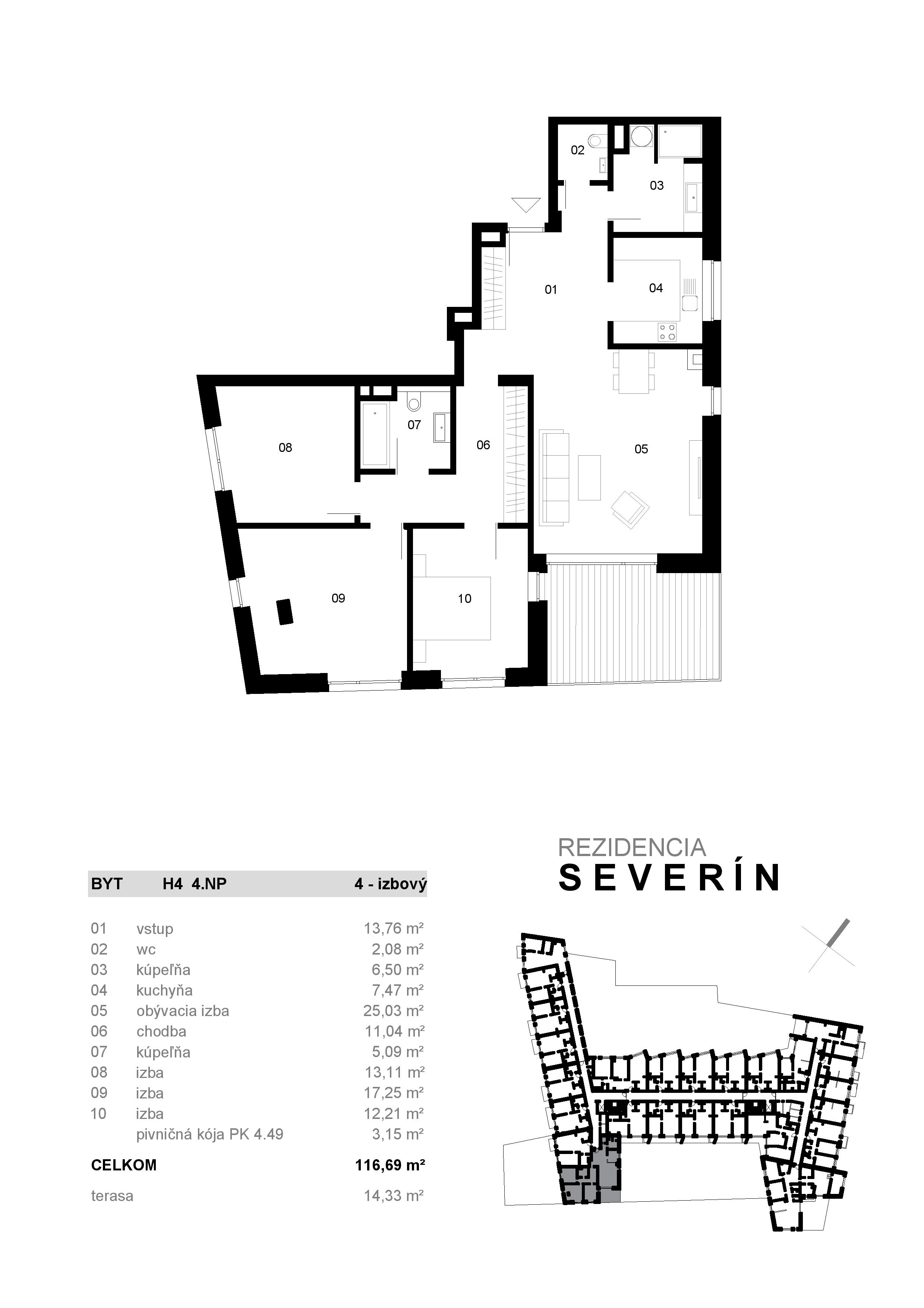 Severin Residence - H4 - Pôdorys