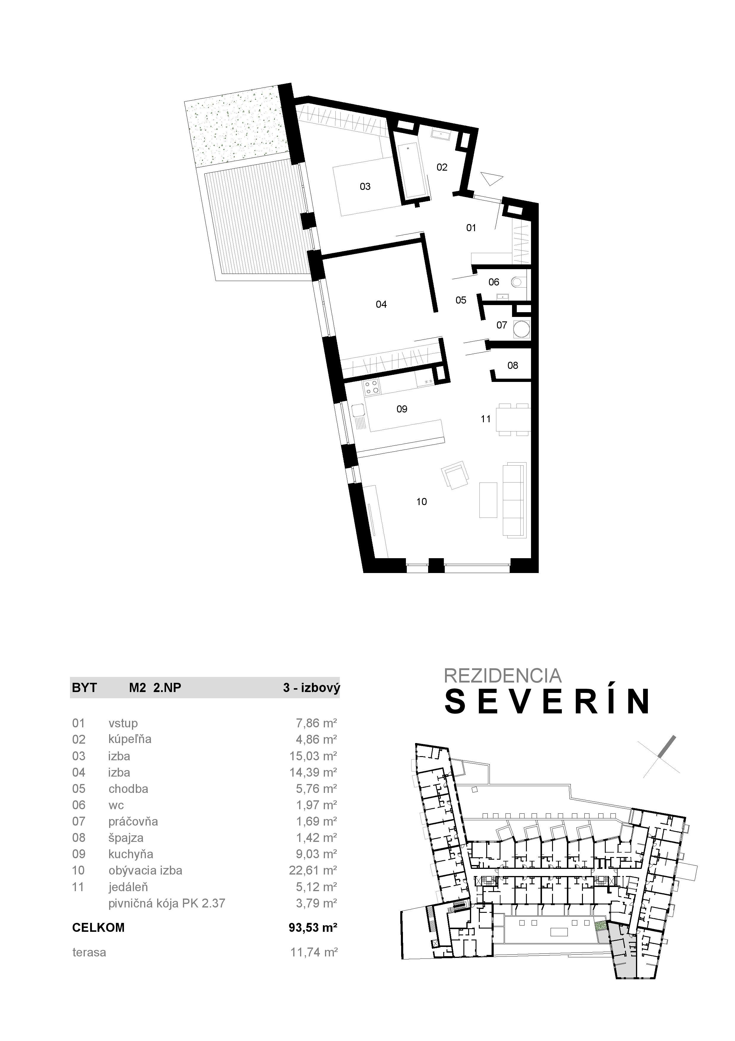 Severin Residence - M2 - Pôdorys