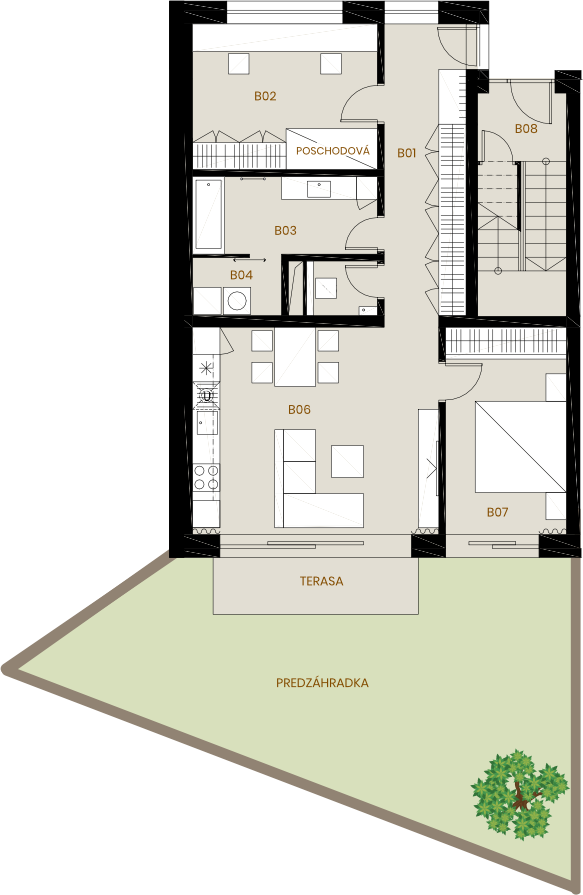 Miloslavov Housing - B1 - Pôdorys