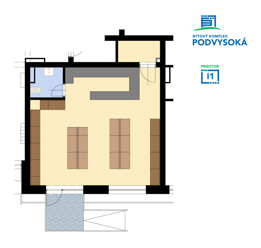 Bytový komplex Podvysoká - NP1 - 1 - Pôdorys
