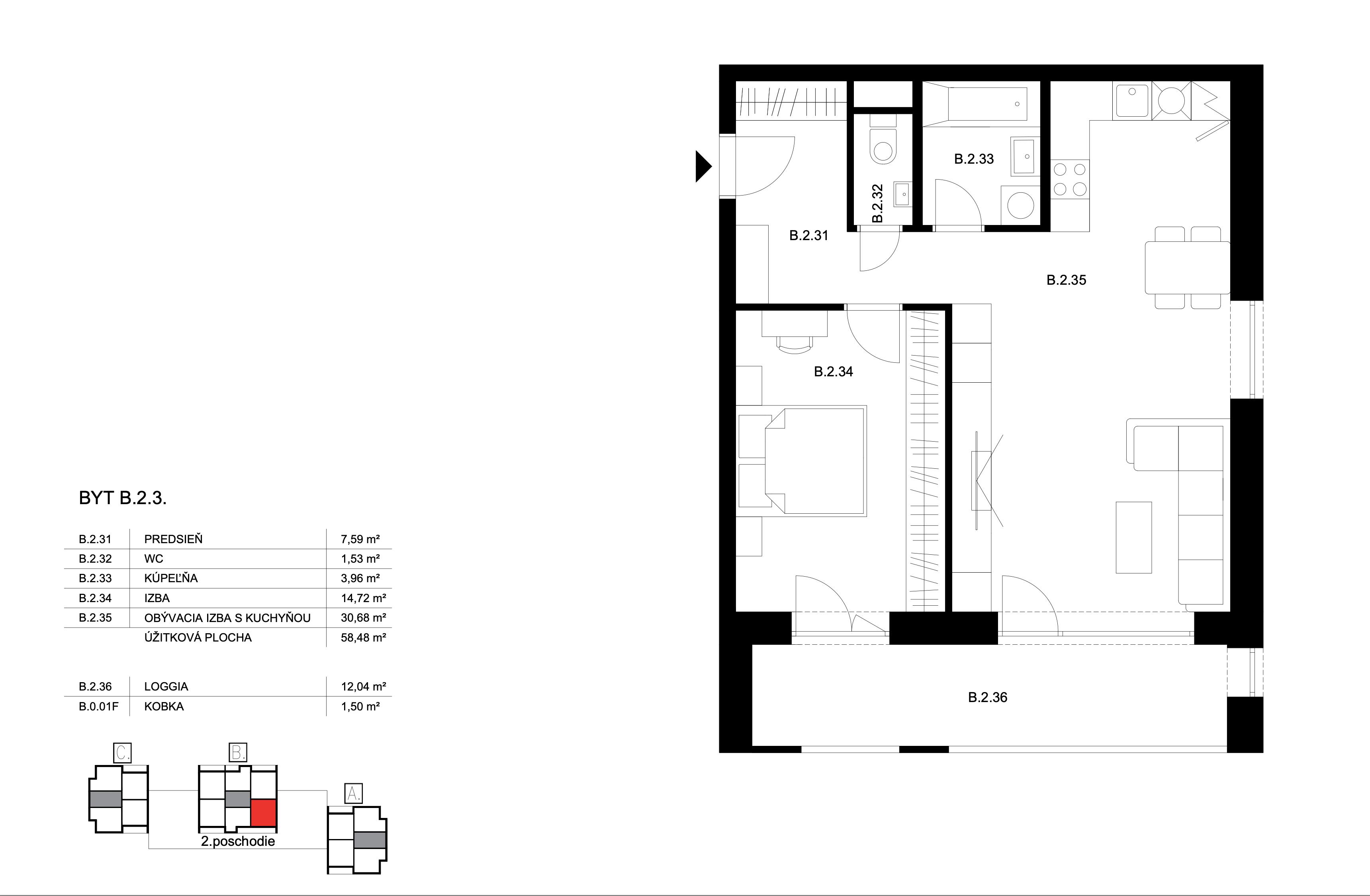 Bell Residence - B.2.3 - Pôdorys