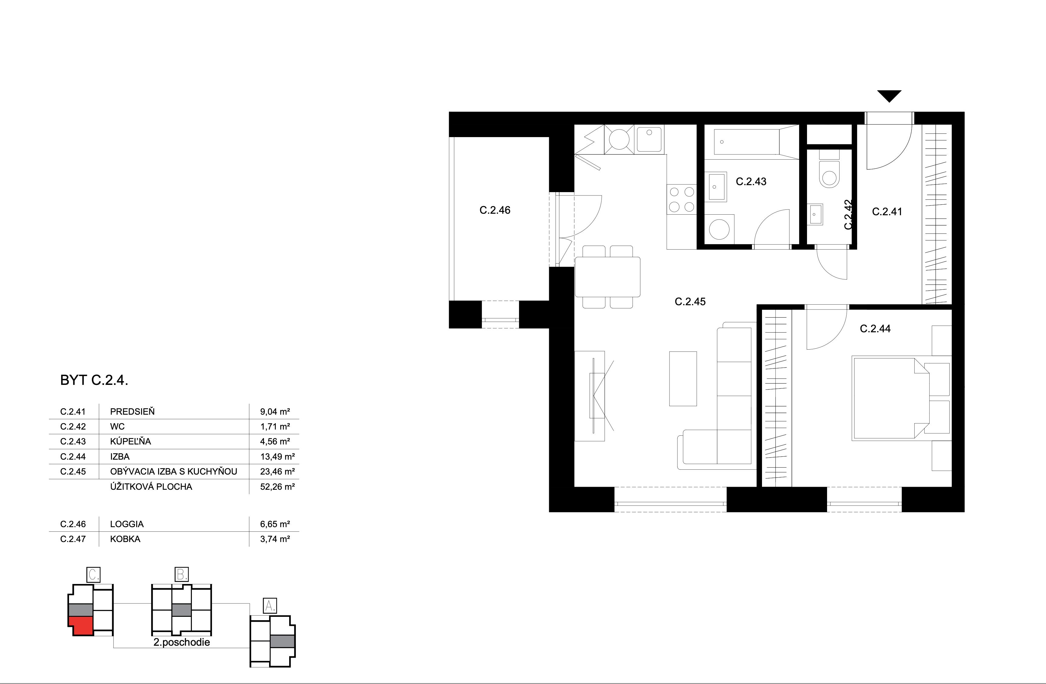 Bell Residence - C.2.4 - Pôdorys