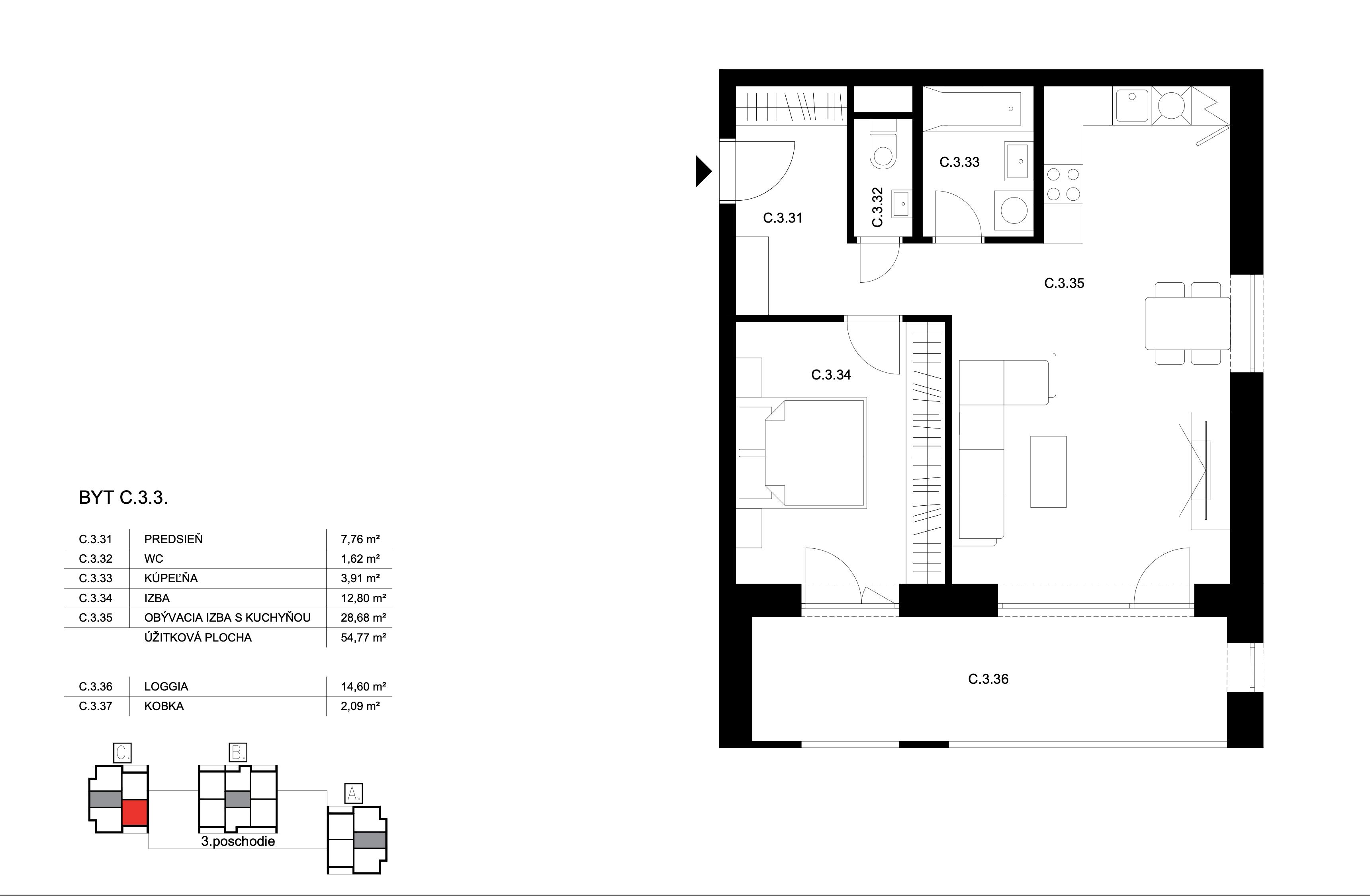 Bell Residence - C.3.3 - Pôdorys