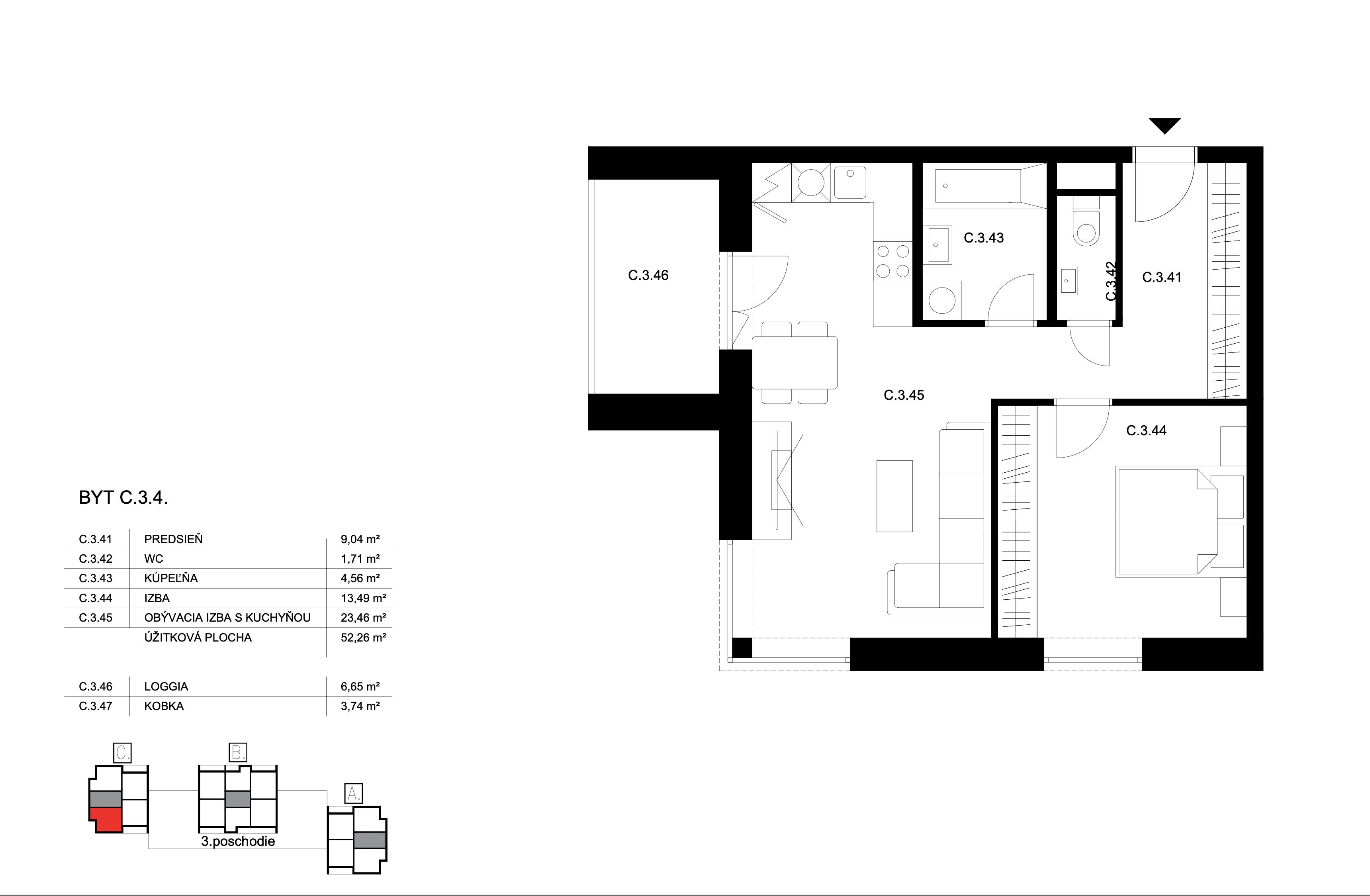 Bell Residence - C.3.4 - Pôdorys