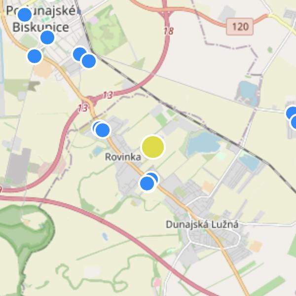 Radové rodinné domy v Rovinke - map