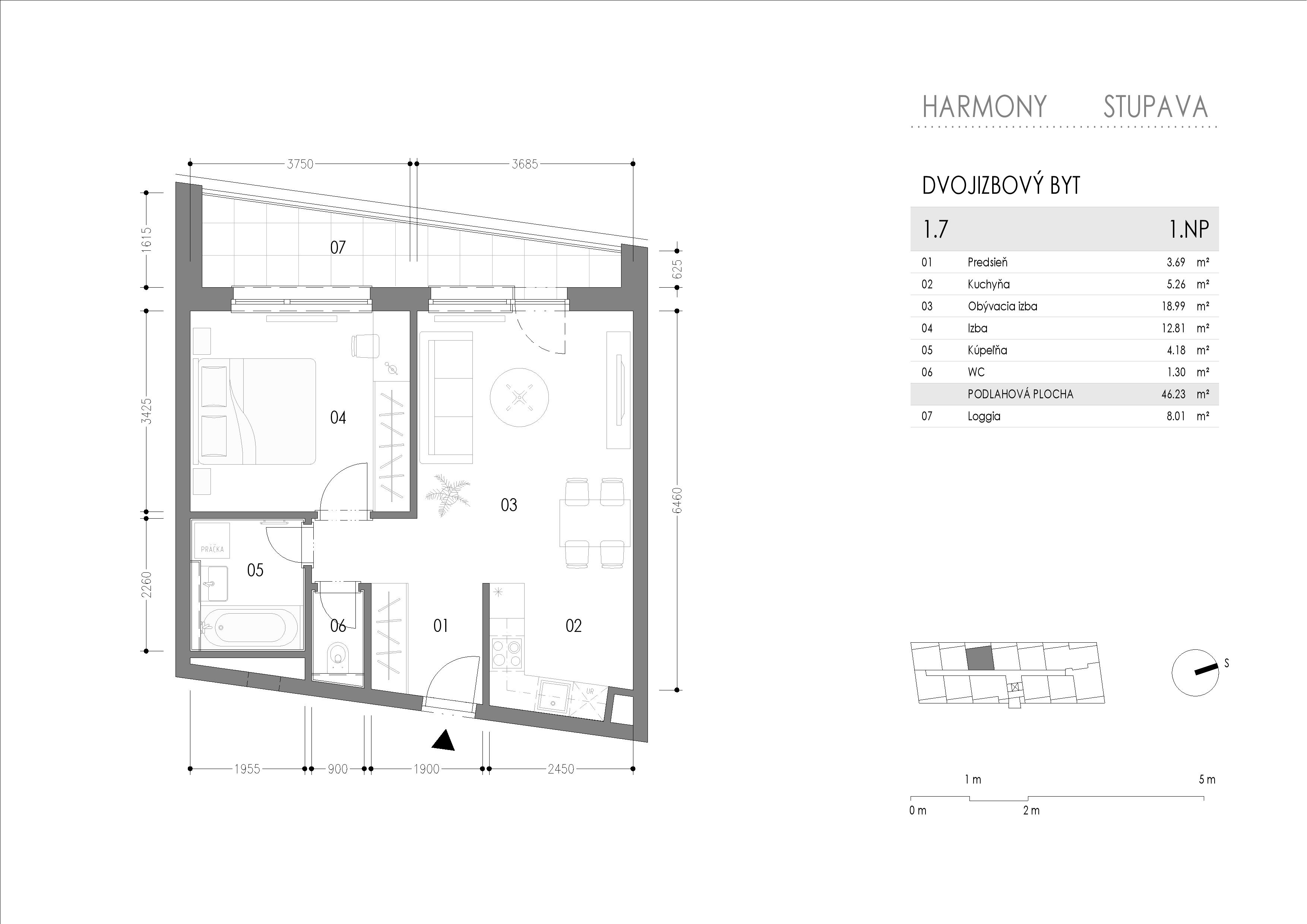 Harmony - 1.7 - Pôdorys