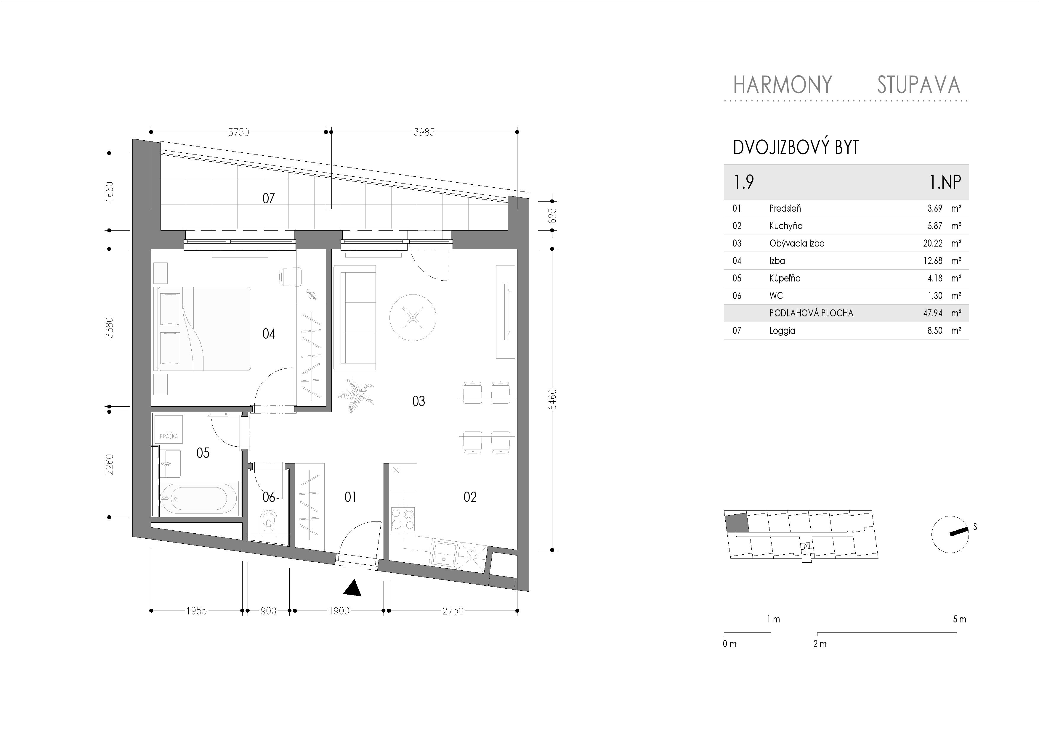 Harmony - 1.9 - Pôdorys