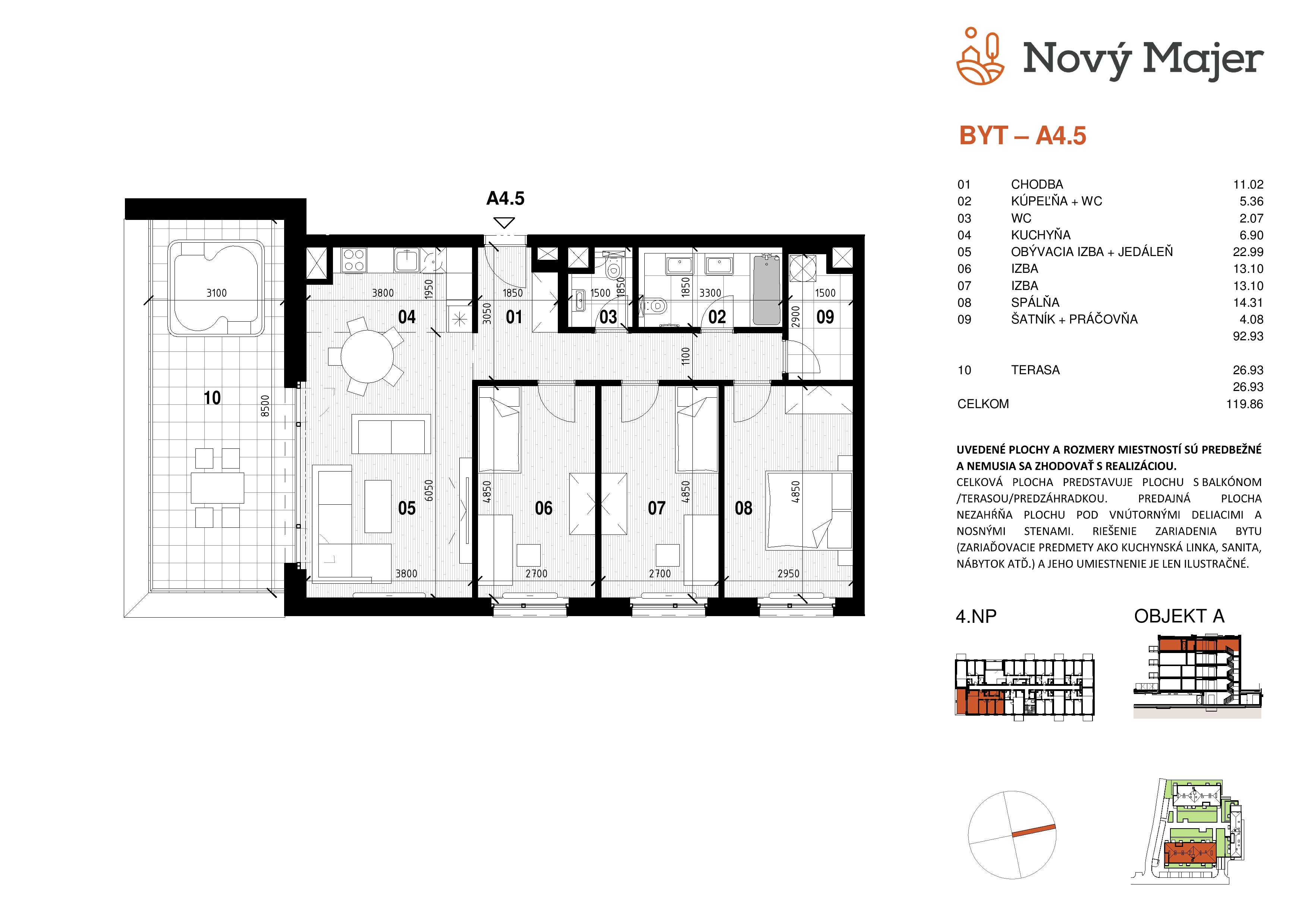 Nový Majer - A4.5 - Pôdorys