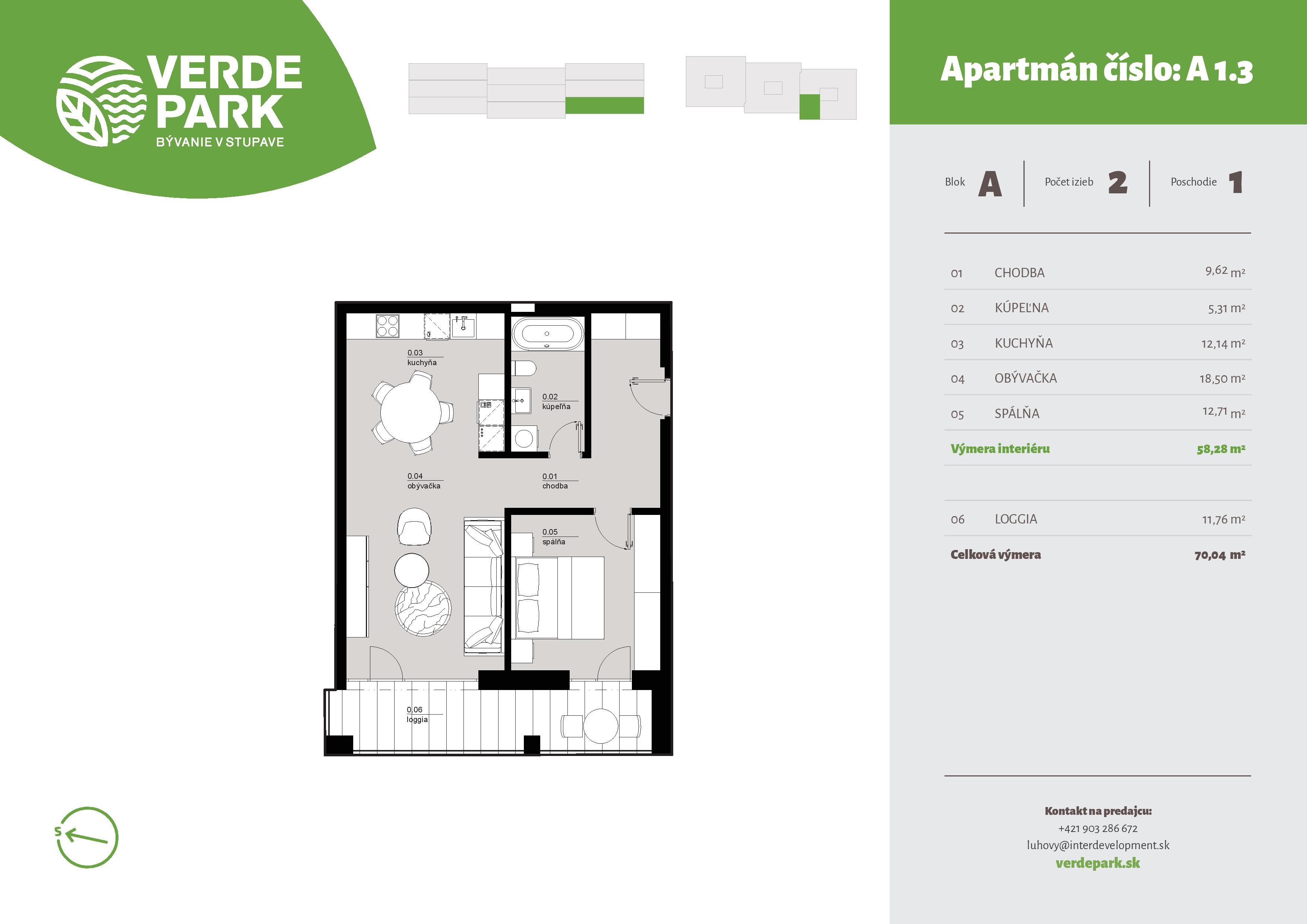 Verde Park - A1.3 - Pôdorys