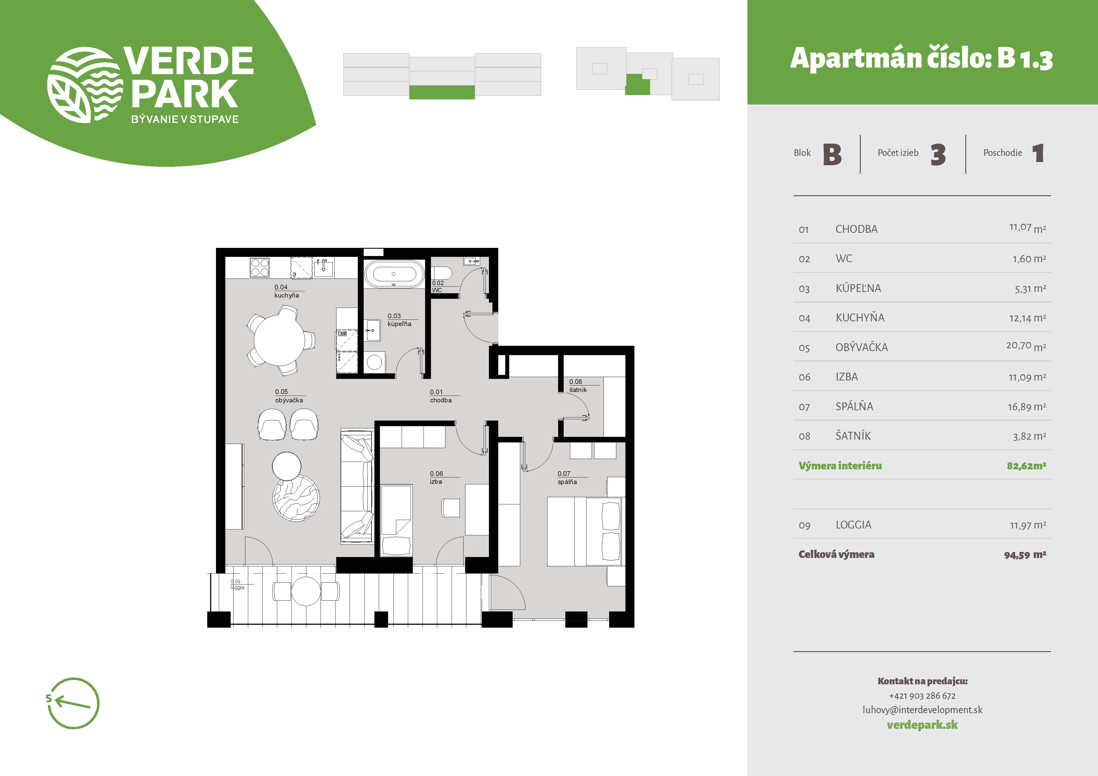 Verde Park - B1.3 - Pôdorys