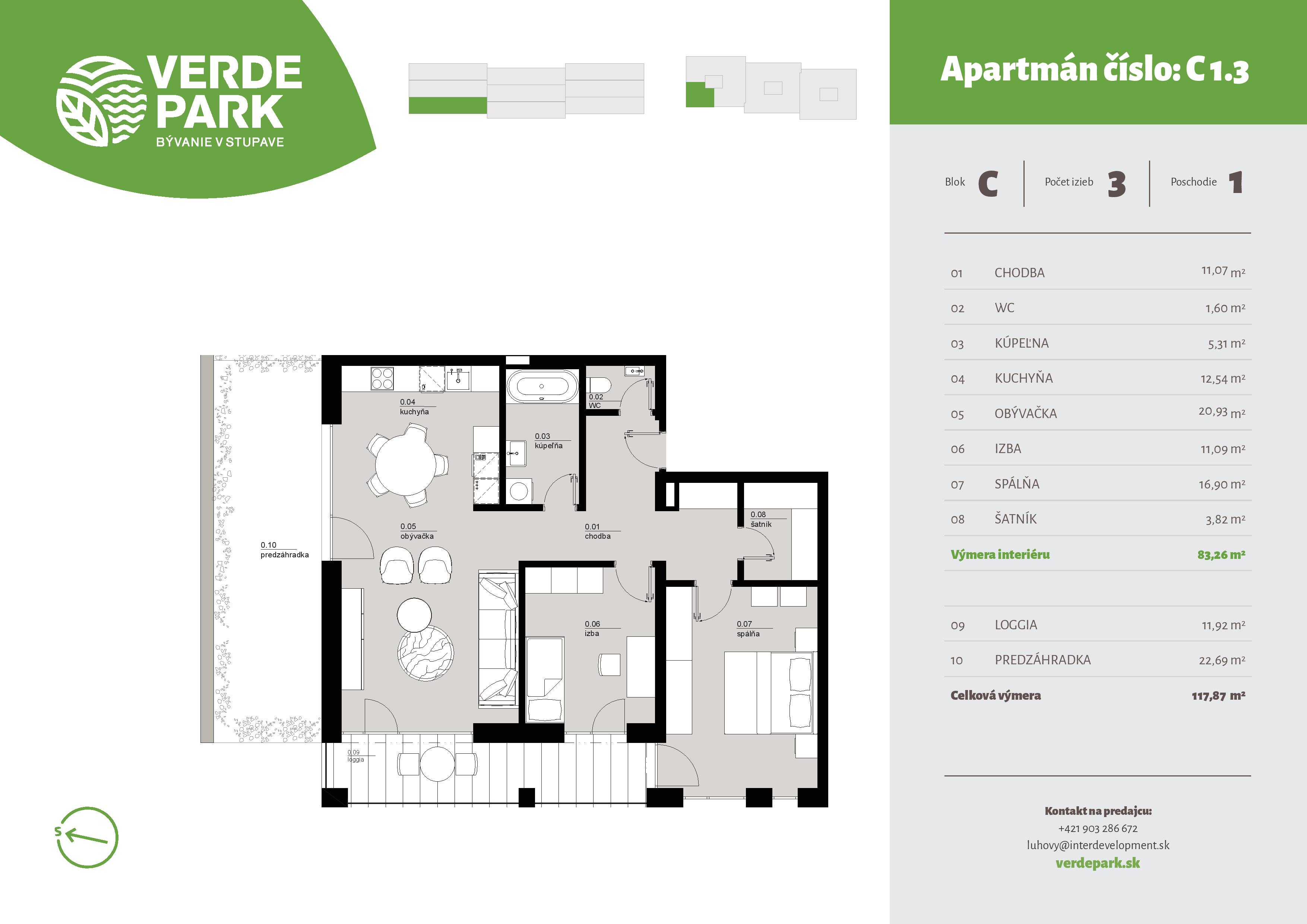 Verde Park - C1.3 - Pôdorys
