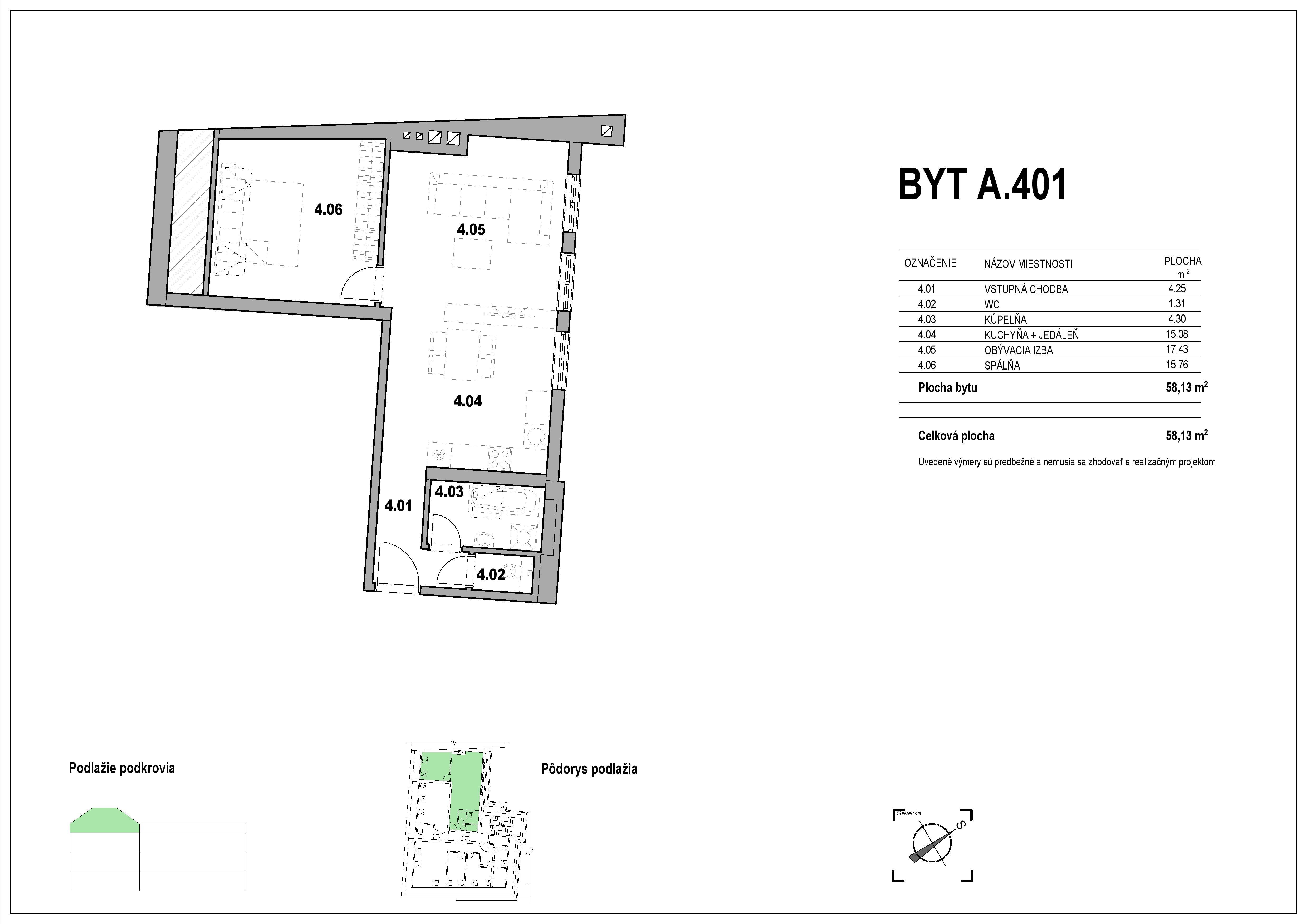 Moyzesova residence - A.401 - Pôdorys