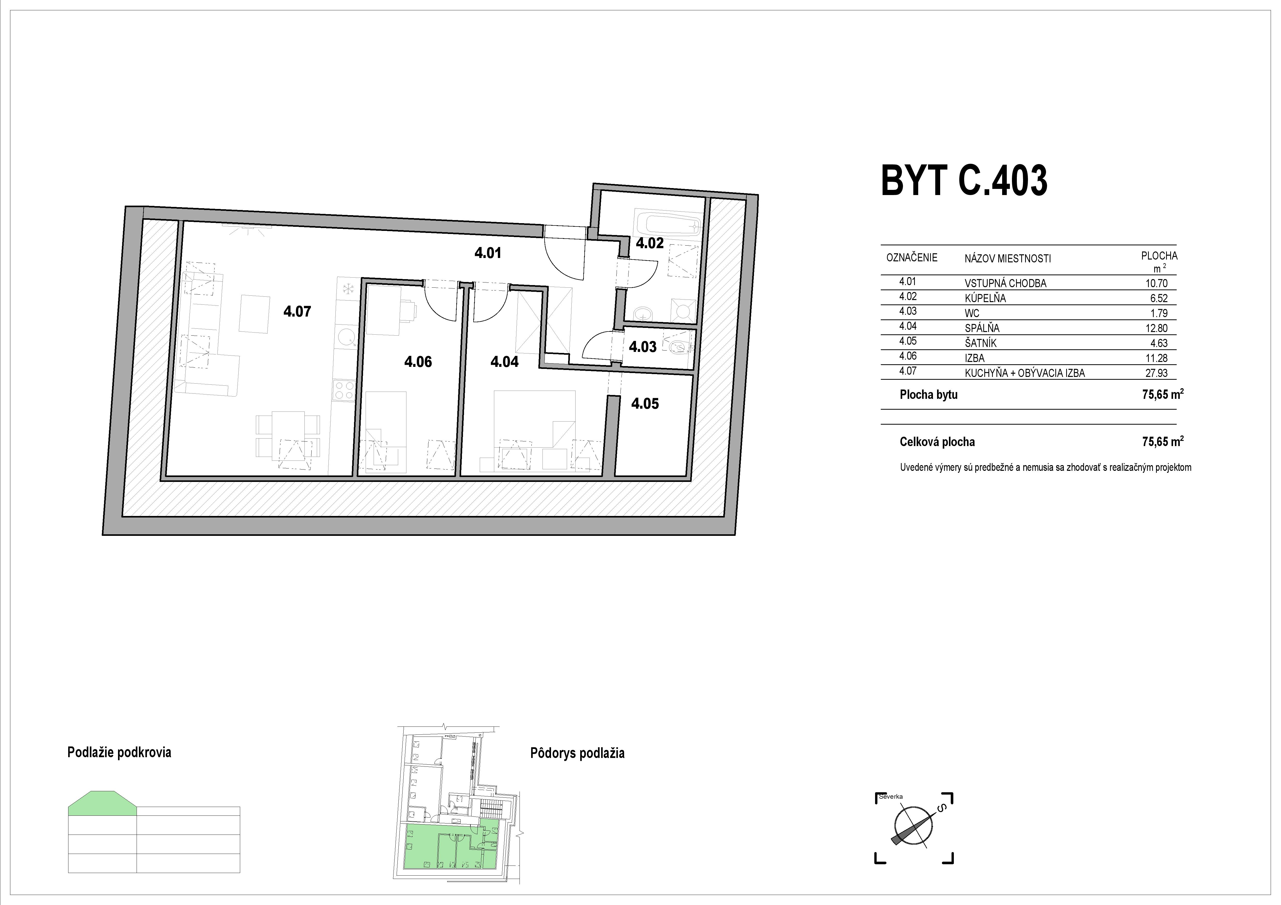 Moyzesova residence - B.403 - Pôdorys