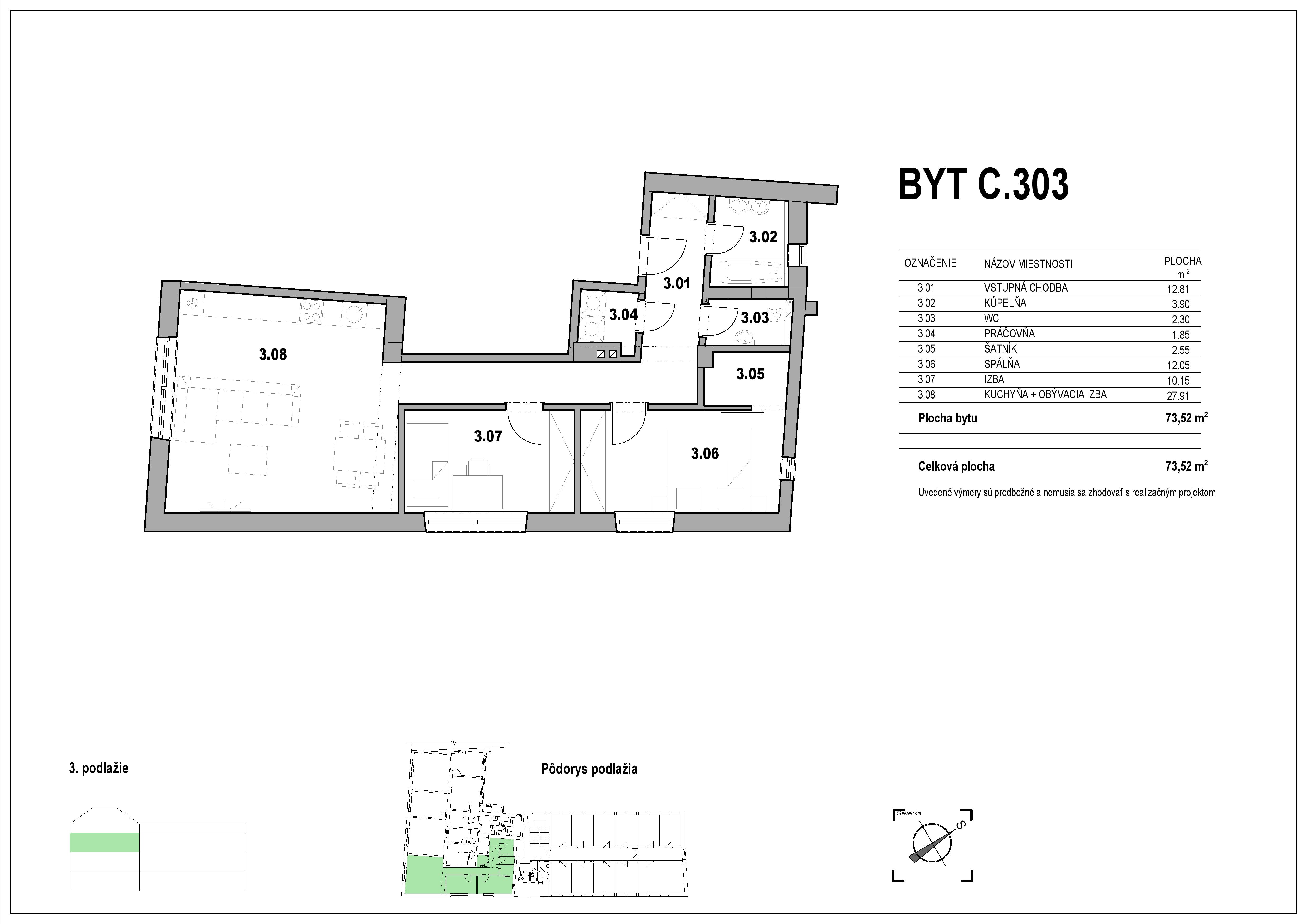 Moyzesova residence - C.303 - Pôdorys