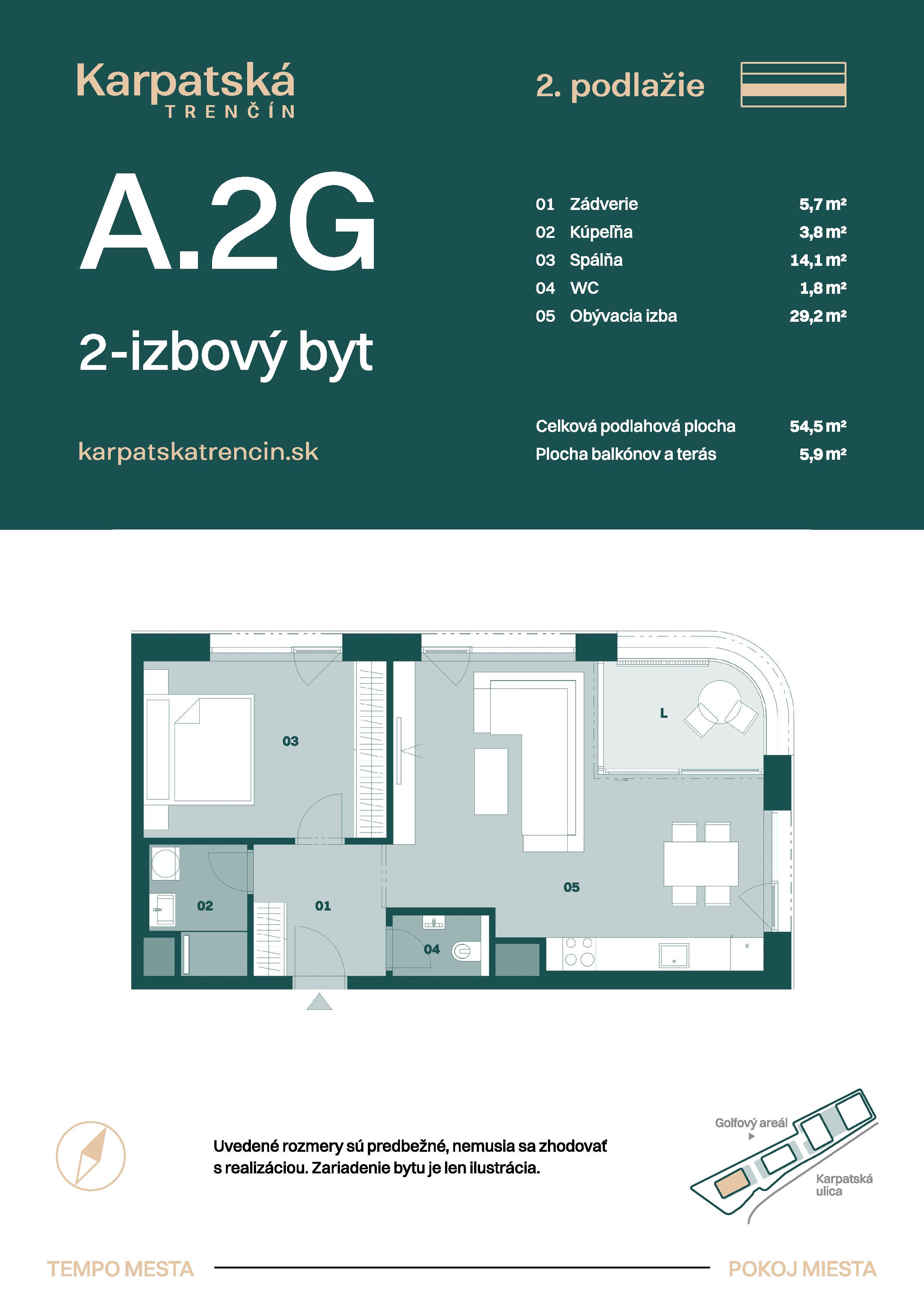 Karpatská Trenčín - A.2G - Pôdorys