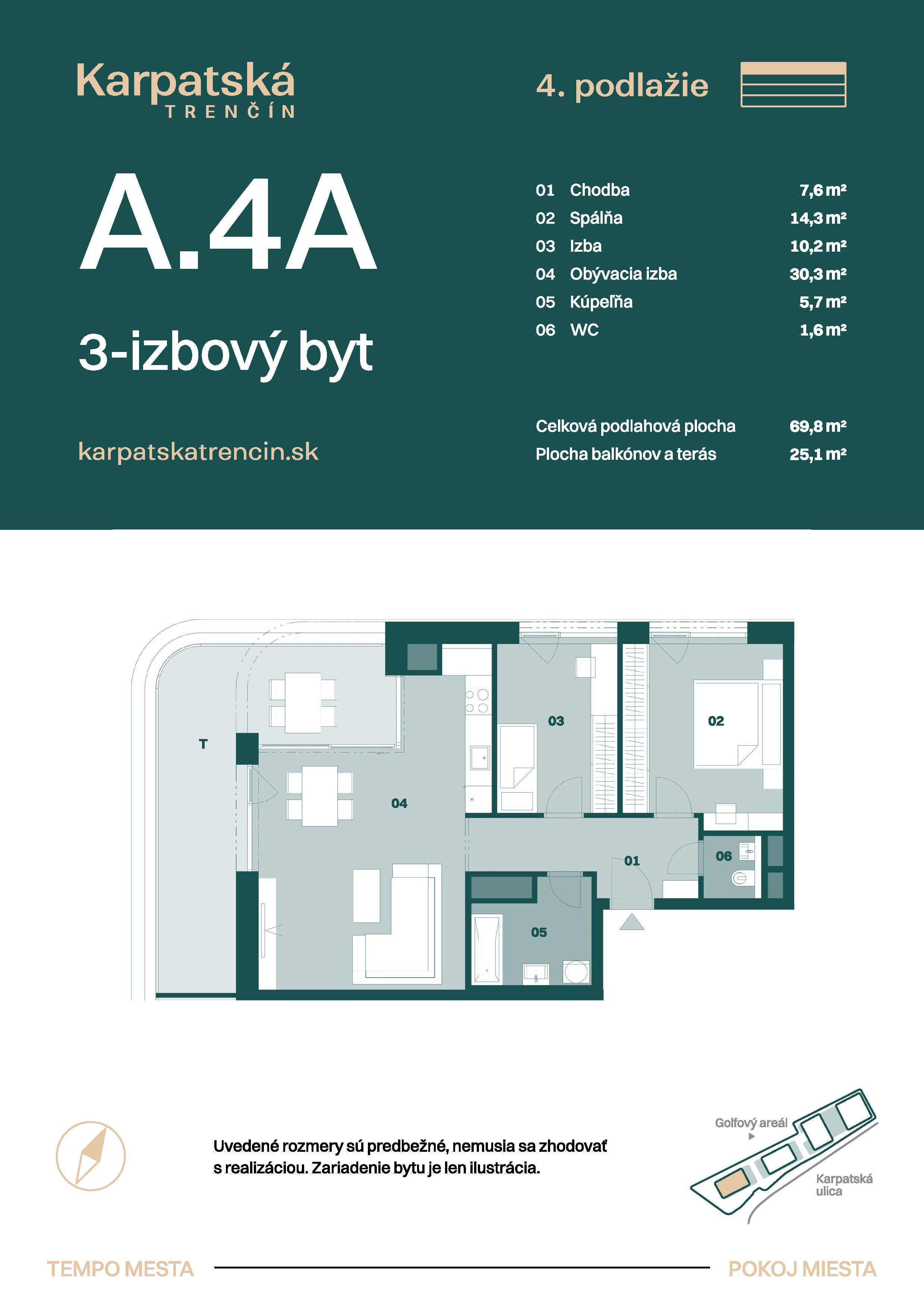 Karpatská Trenčín - A.4A - Pôdorys