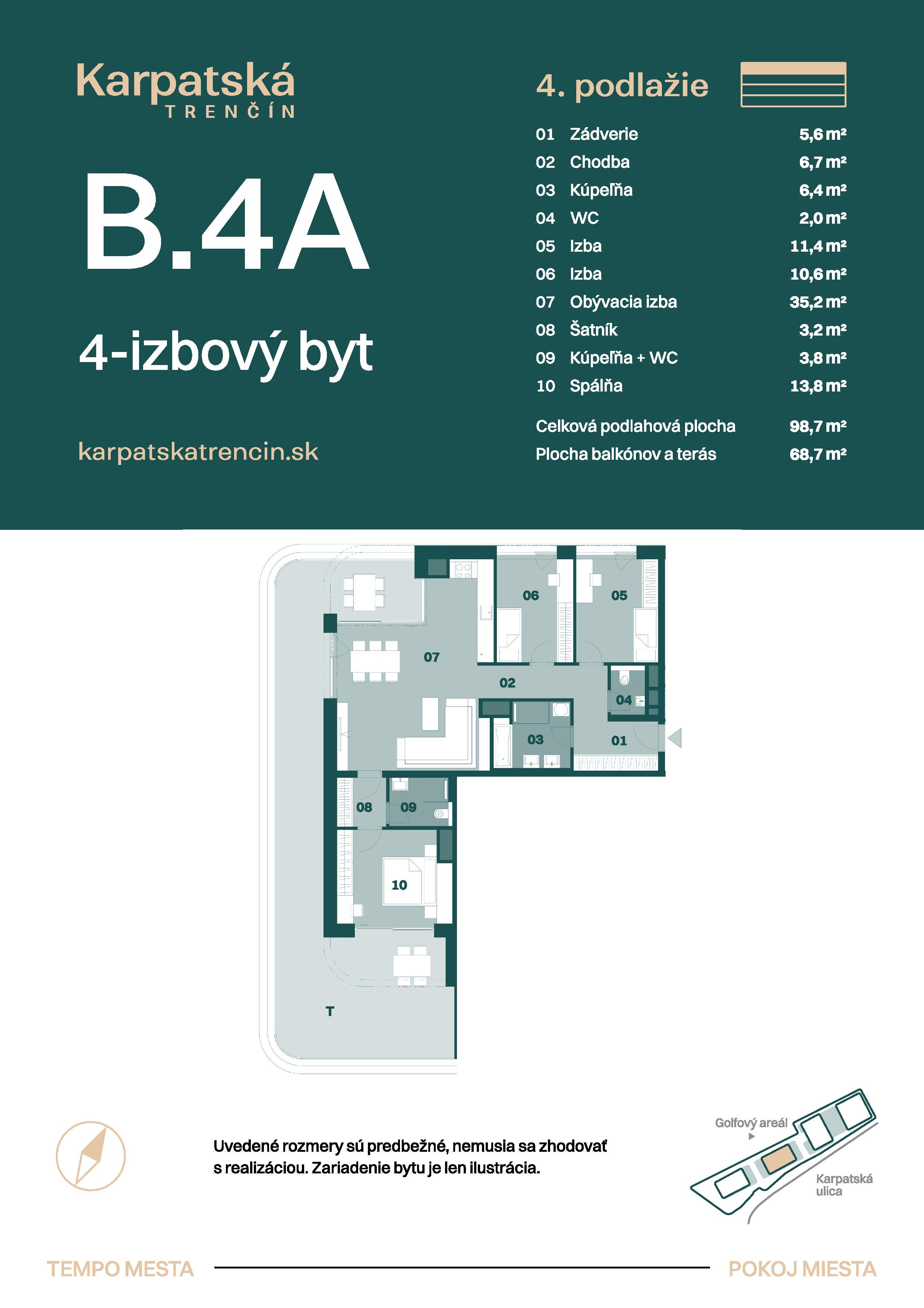 Karpatská Trenčín - B.4A - Pôdorys