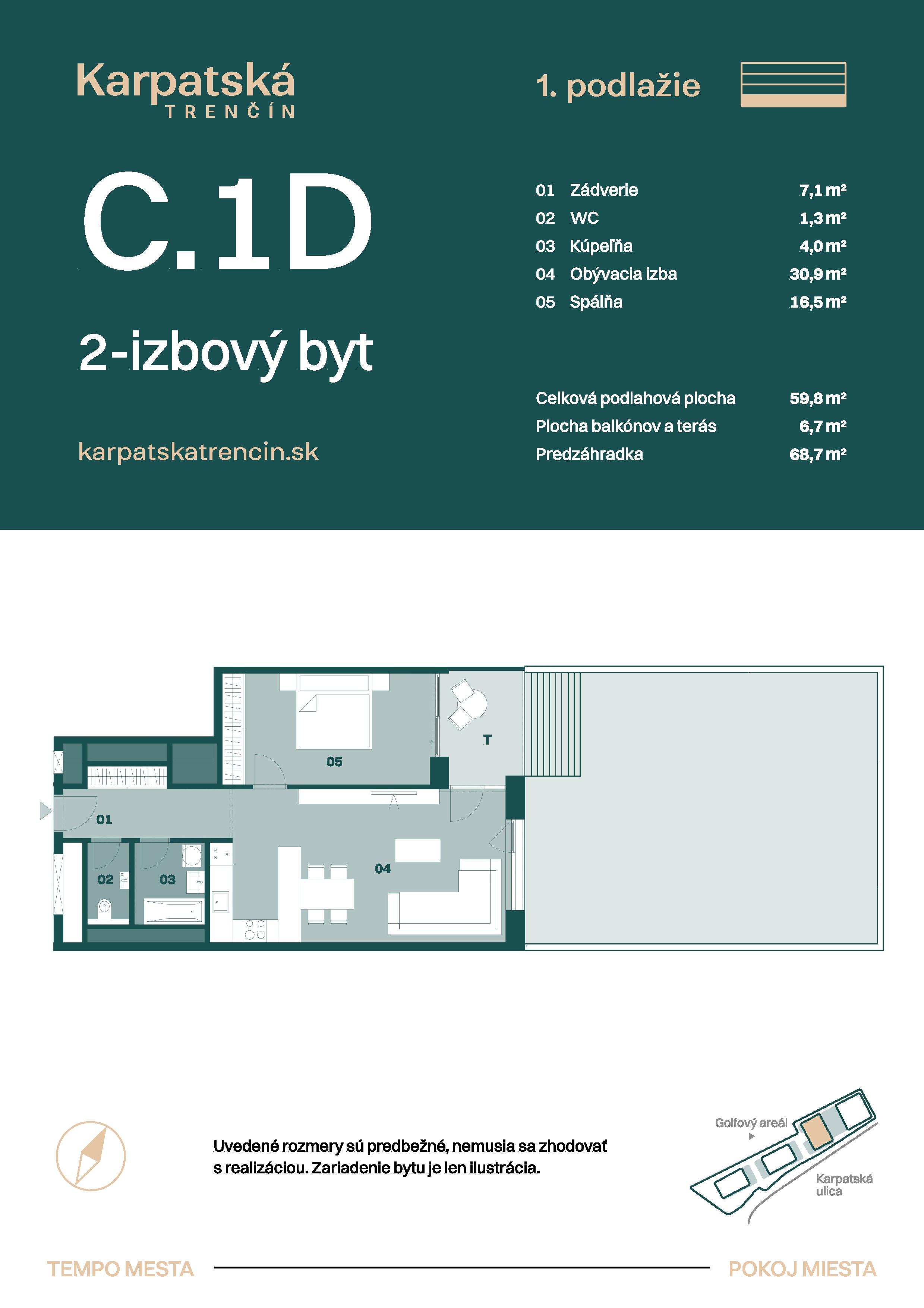 Karpatská Trenčín - C.1D - Pôdorys