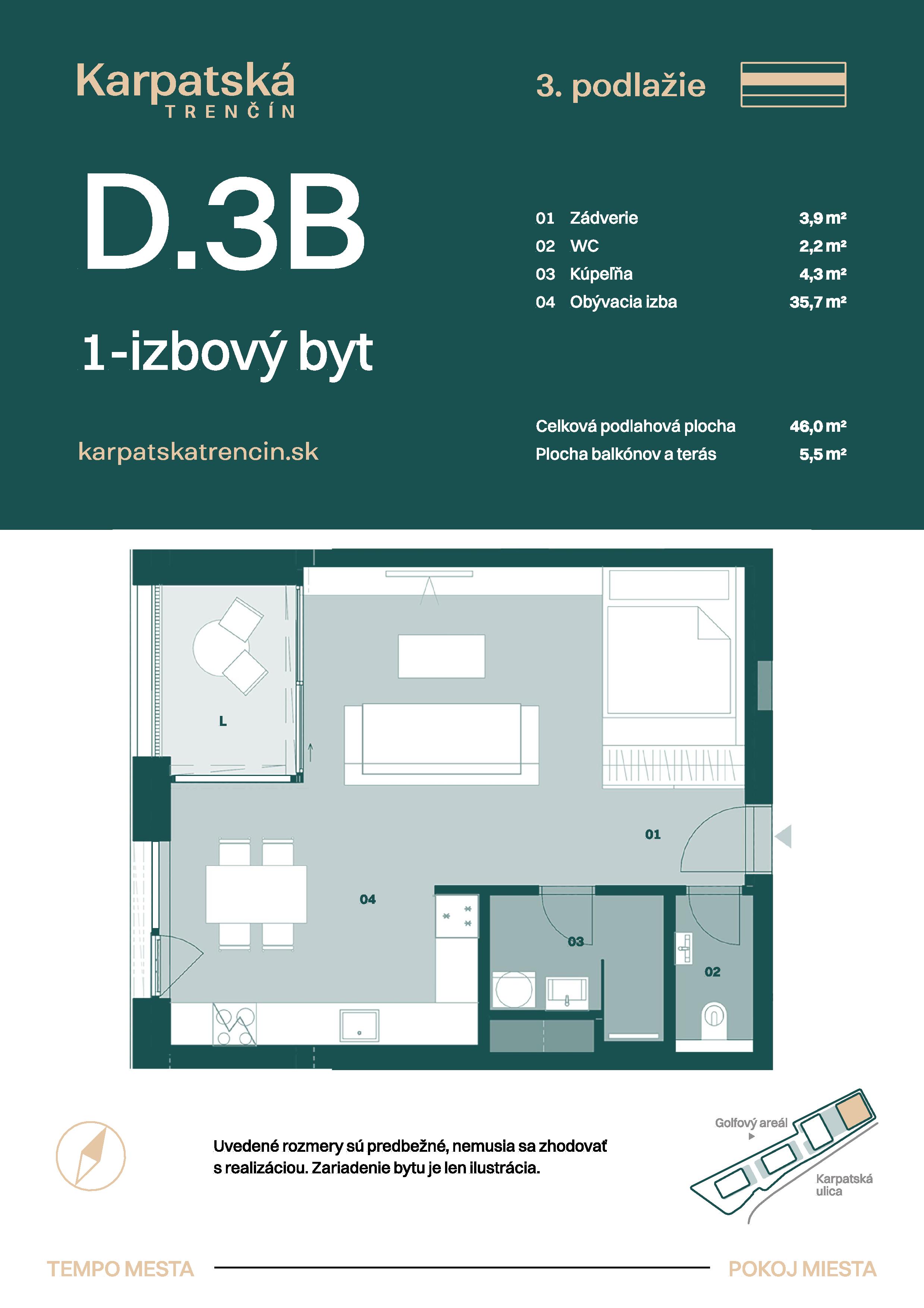Karpatská Trenčín - D.3B - Pôdorys