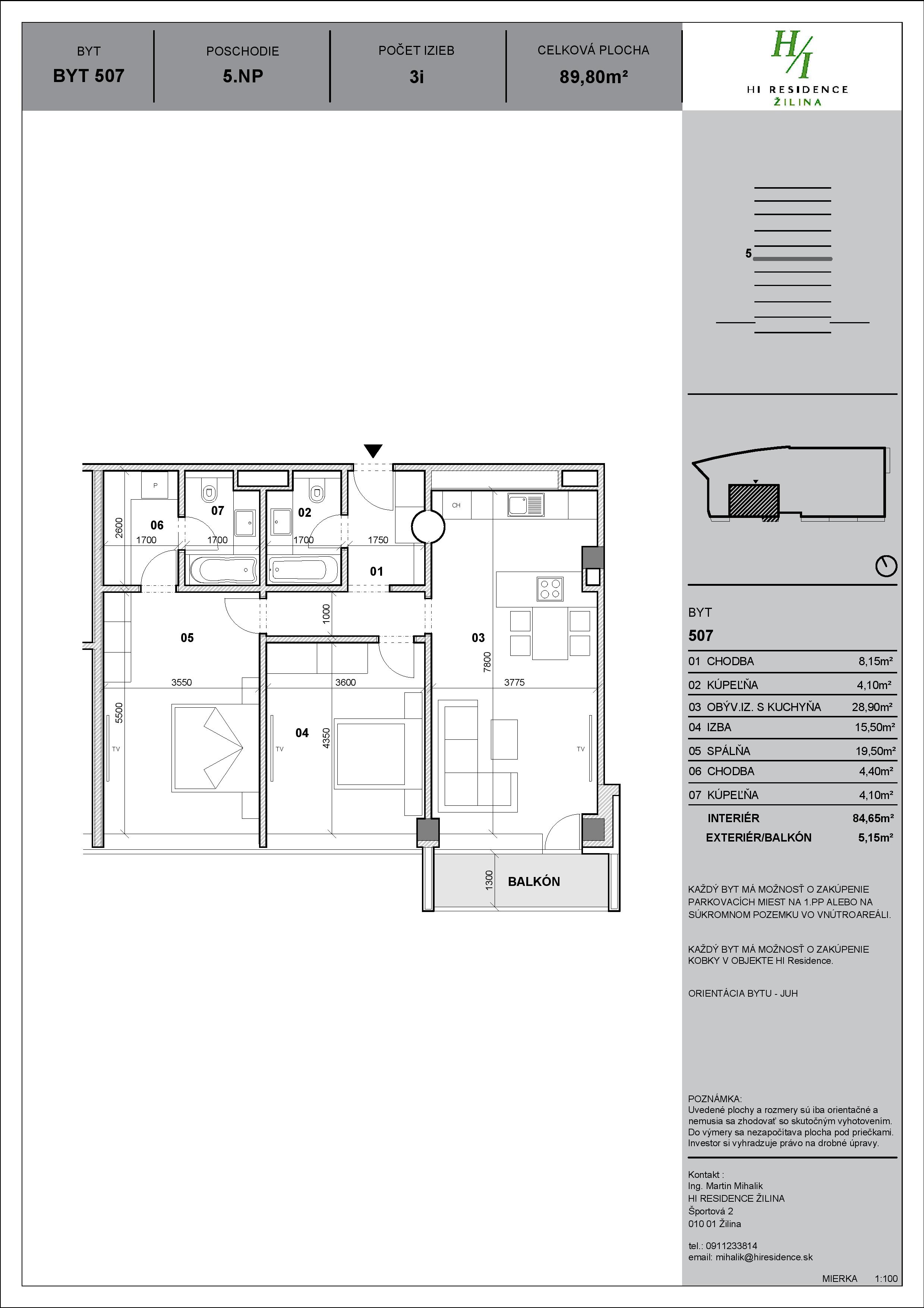 HI Residence - 507 - Pôdorys