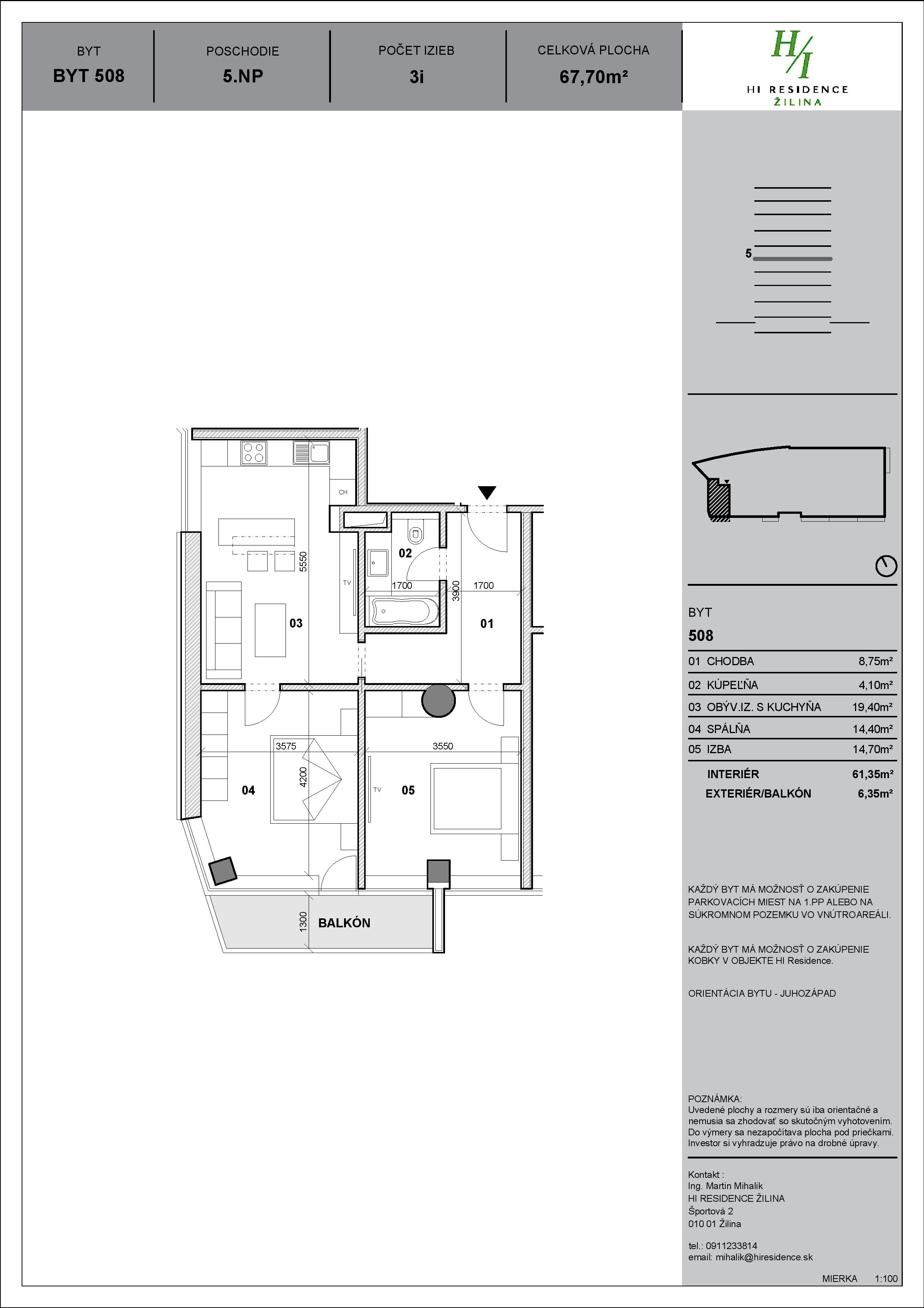HI Residence - 508 - Pôdorys