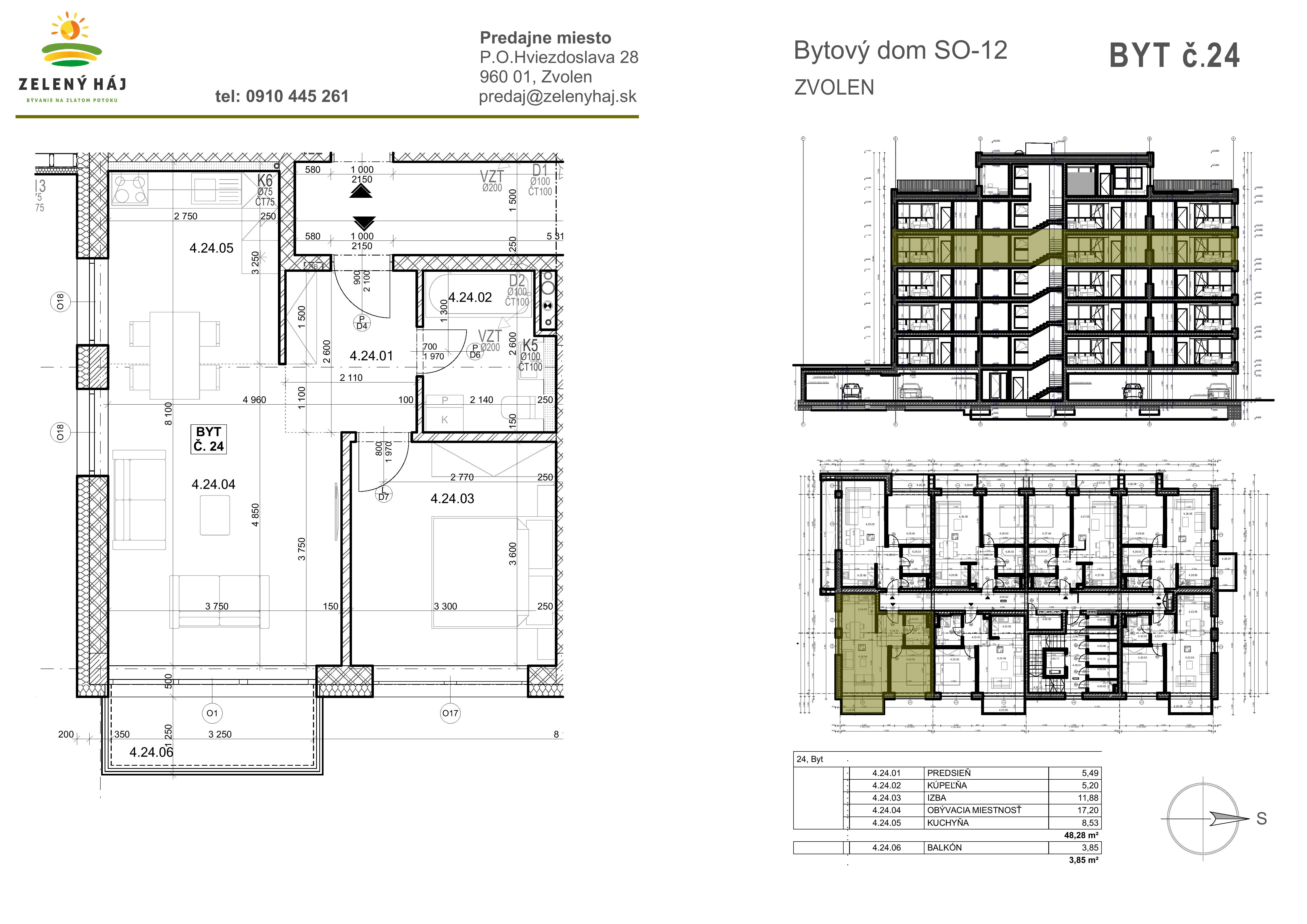 Zelený Háj - B24 - Pôdorys