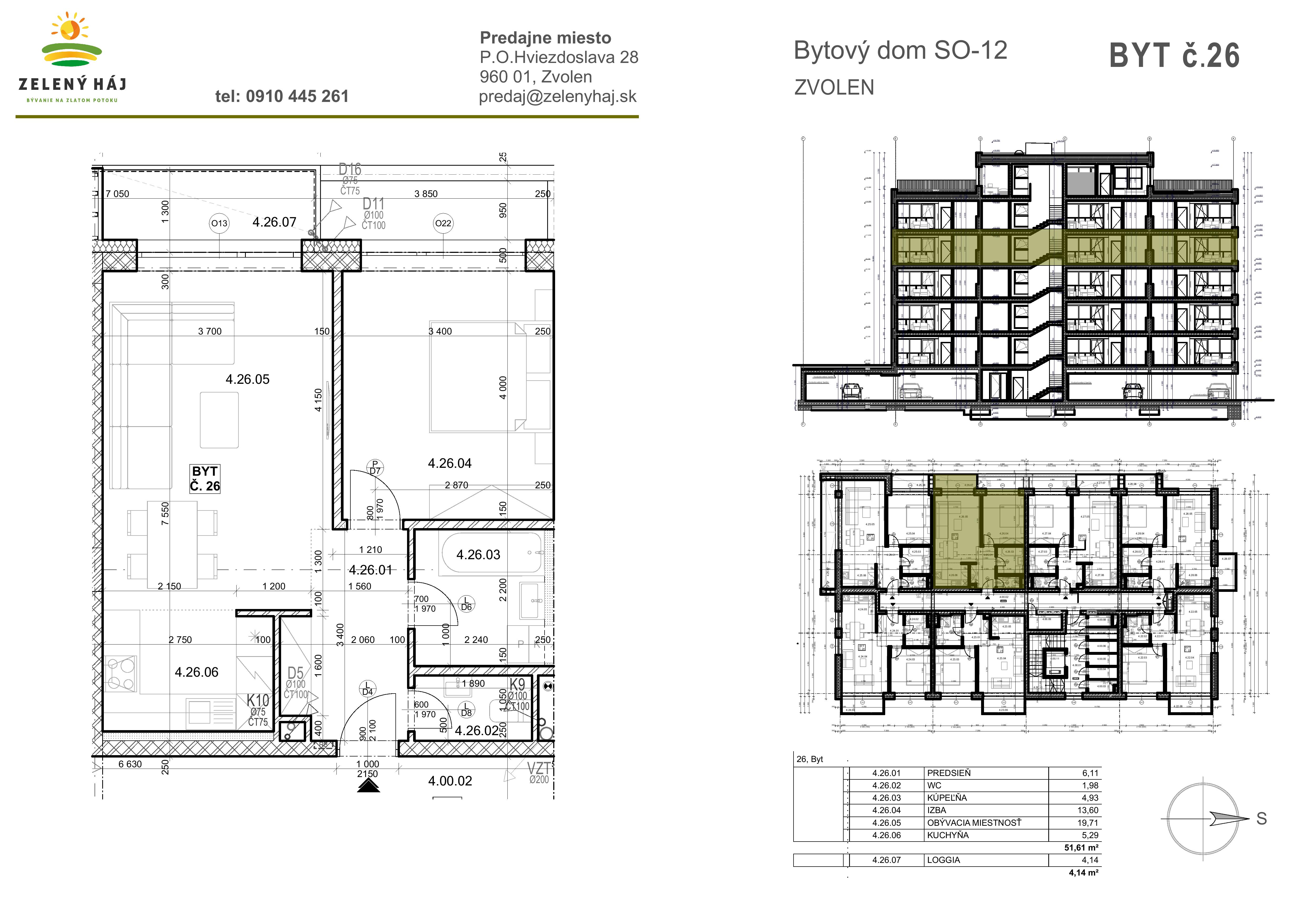 Zelený Háj - B26 - Pôdorys